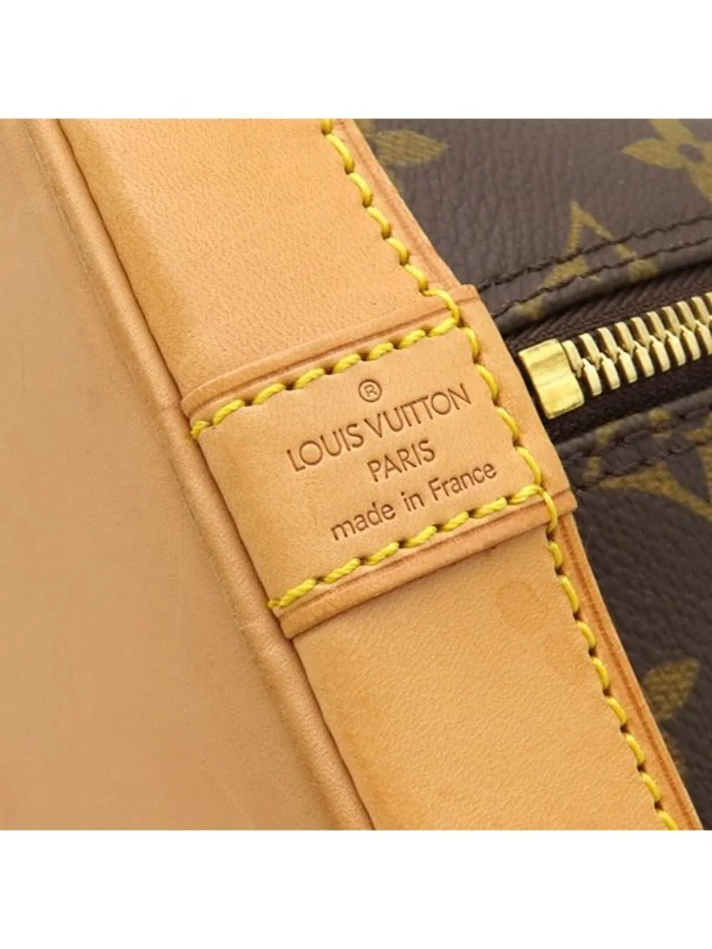 Louis Vuitton Handbag Alma PM Monogram Canvas Gold Brown Key Padlock Out of